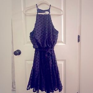 Navy Swiss dot swing dress. Size small.